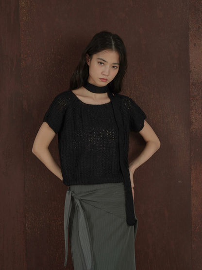 mohair knit tie tops