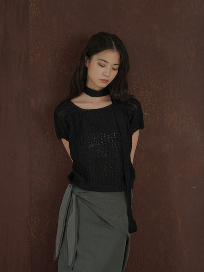 mohair knit tie tops