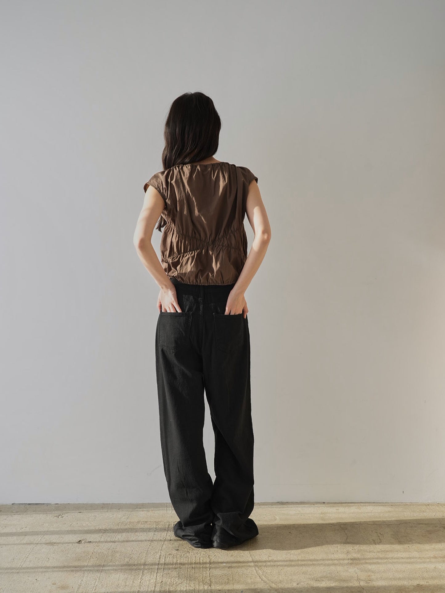 shirring crop tops