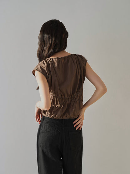 shirring crop tops