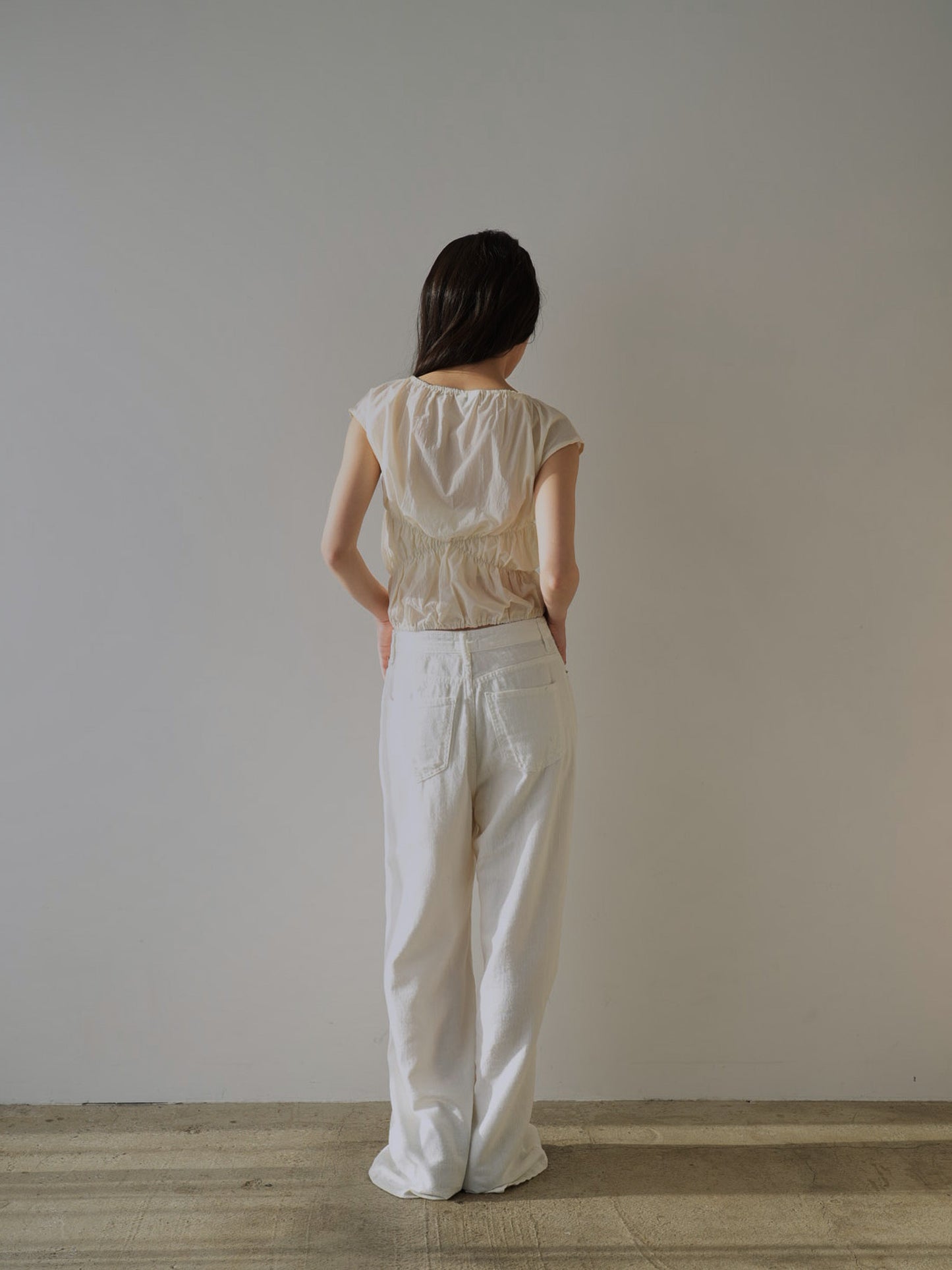 shirring crop tops