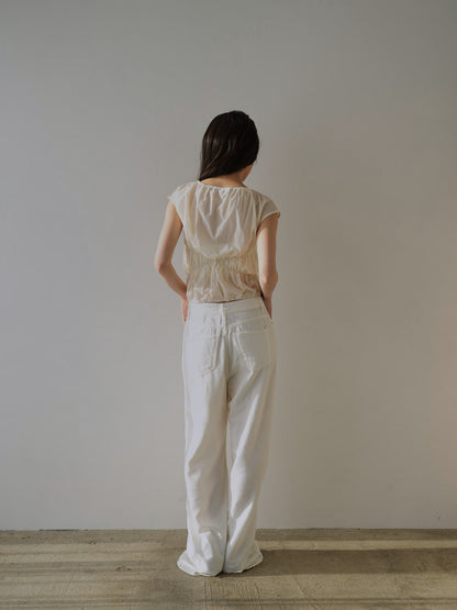 shirring crop tops