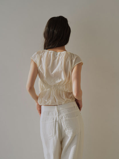 shirring crop tops