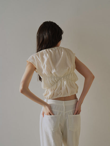 shirring crop tops