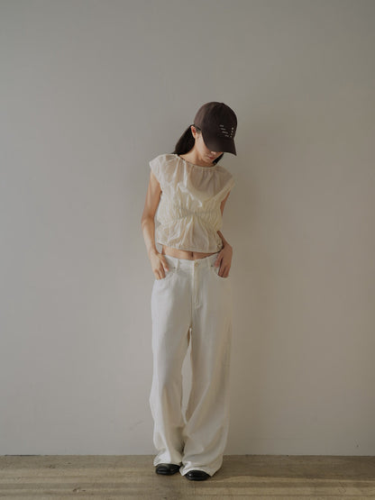shirring crop tops