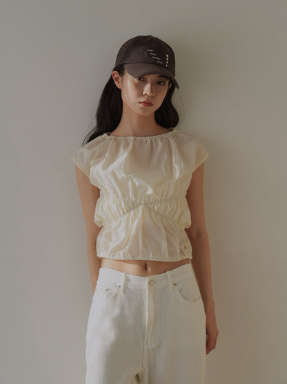 shirring crop tops