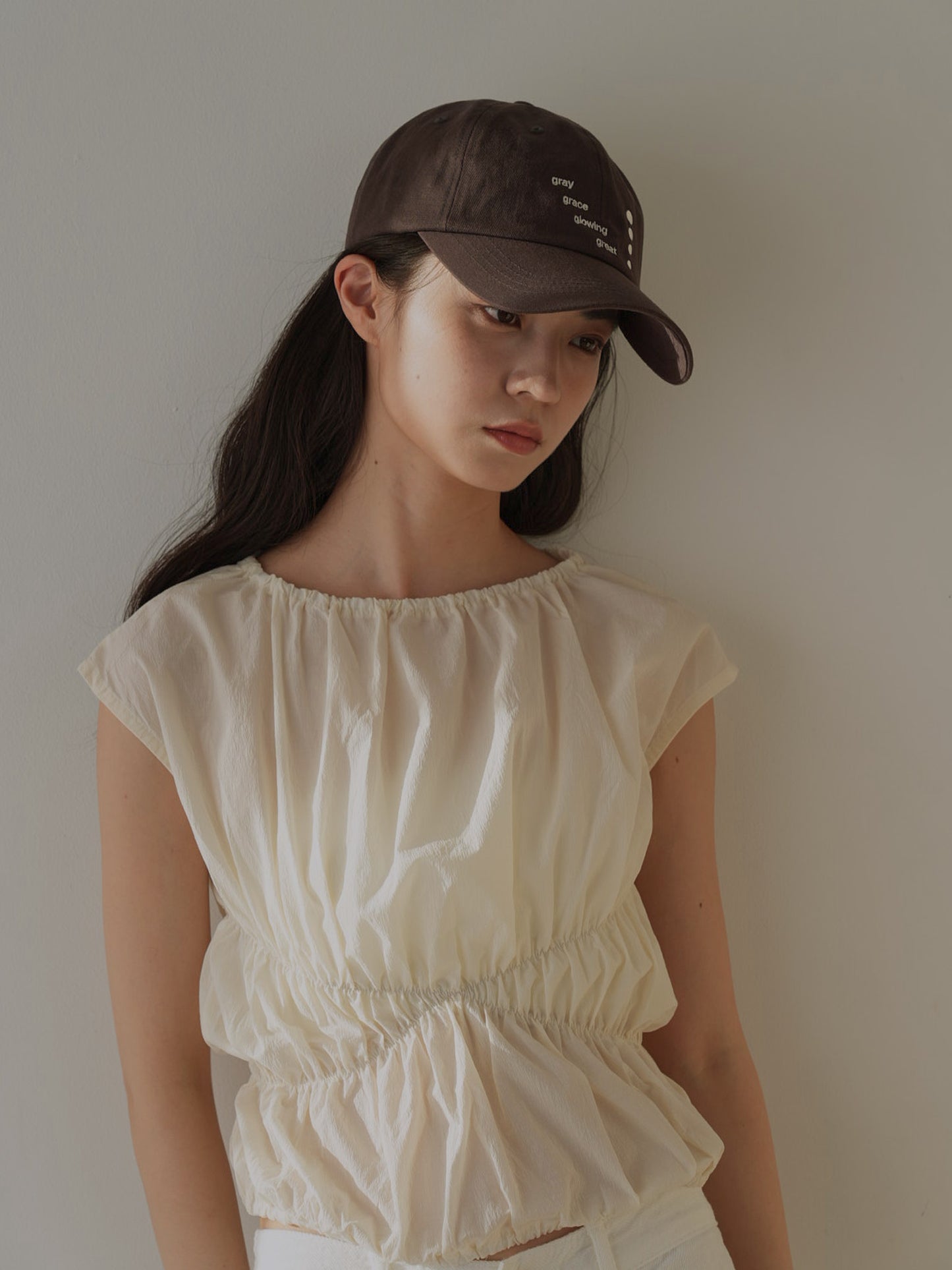 shirring crop tops