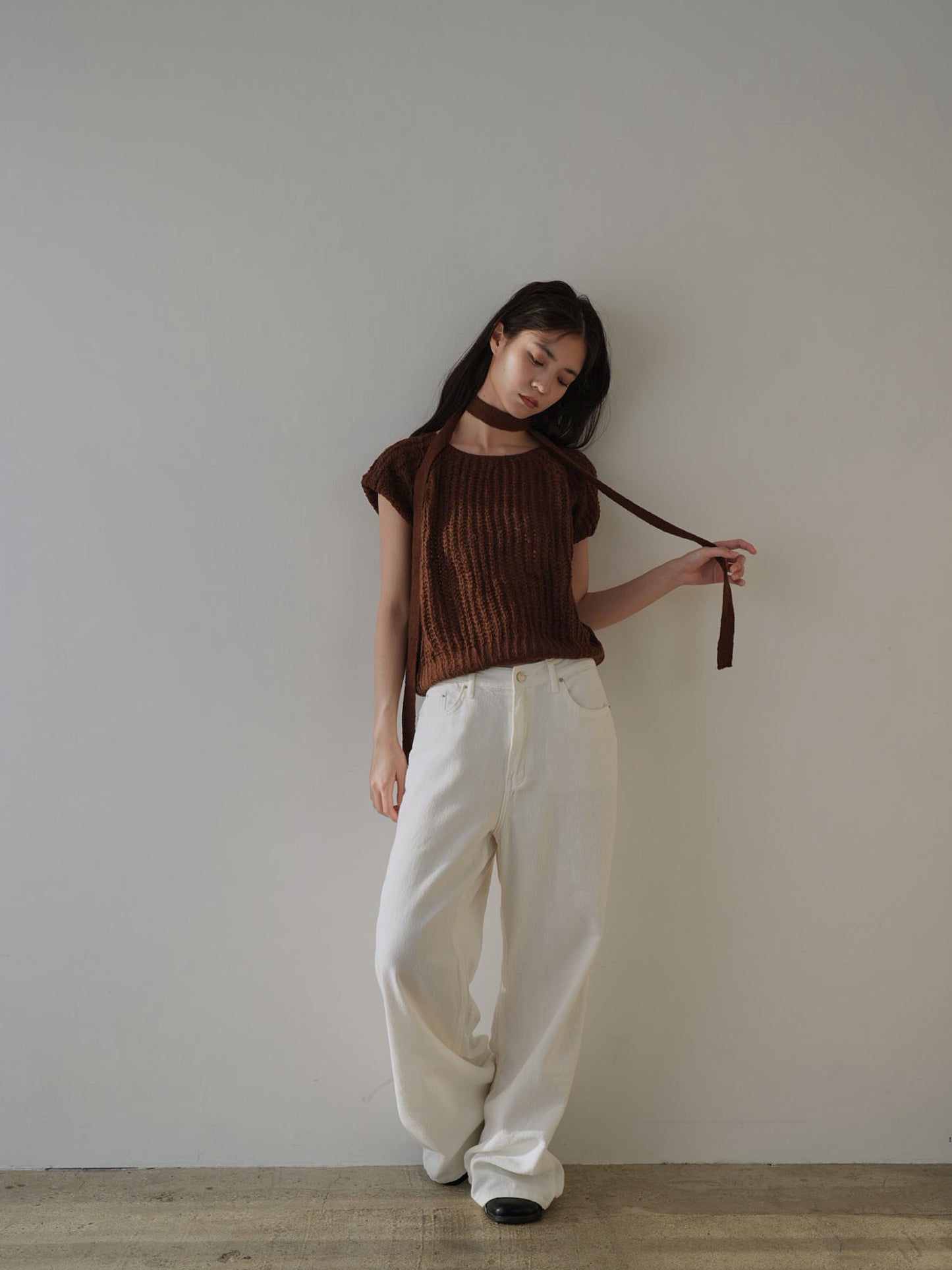mohair knit tie tops