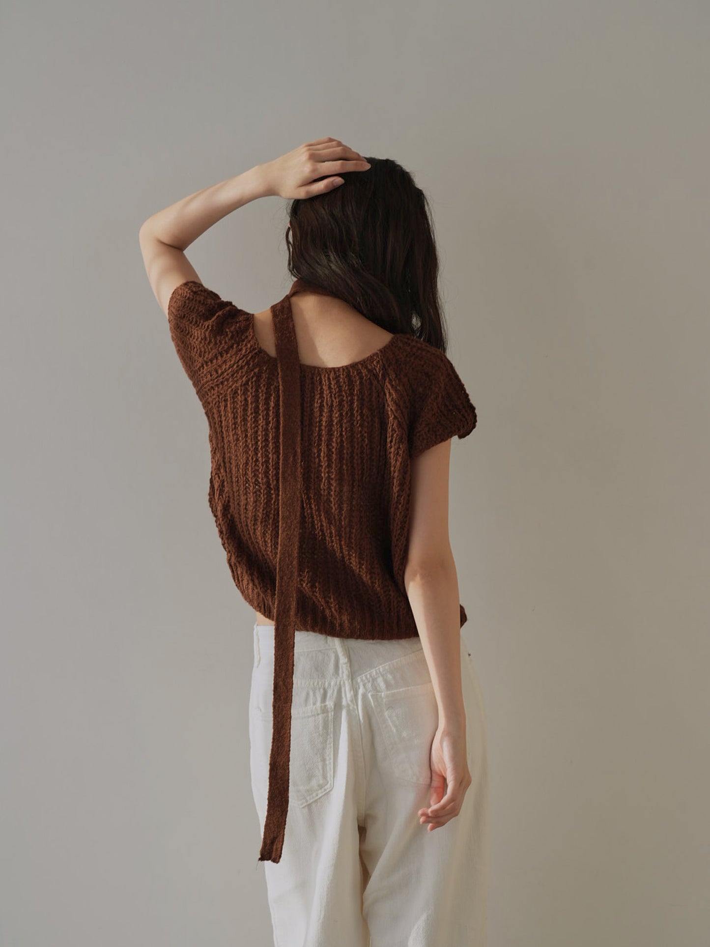 mohair knit tie tops