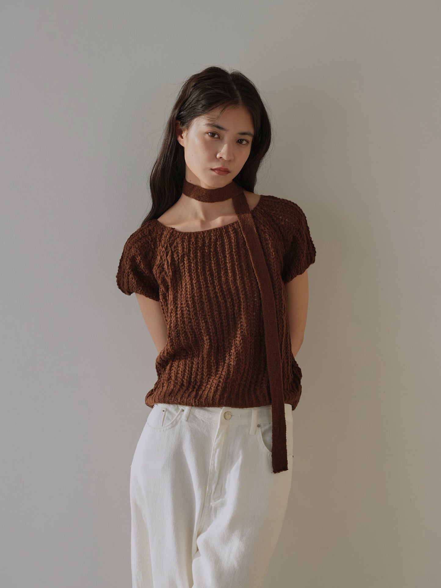 mohair knit tie tops