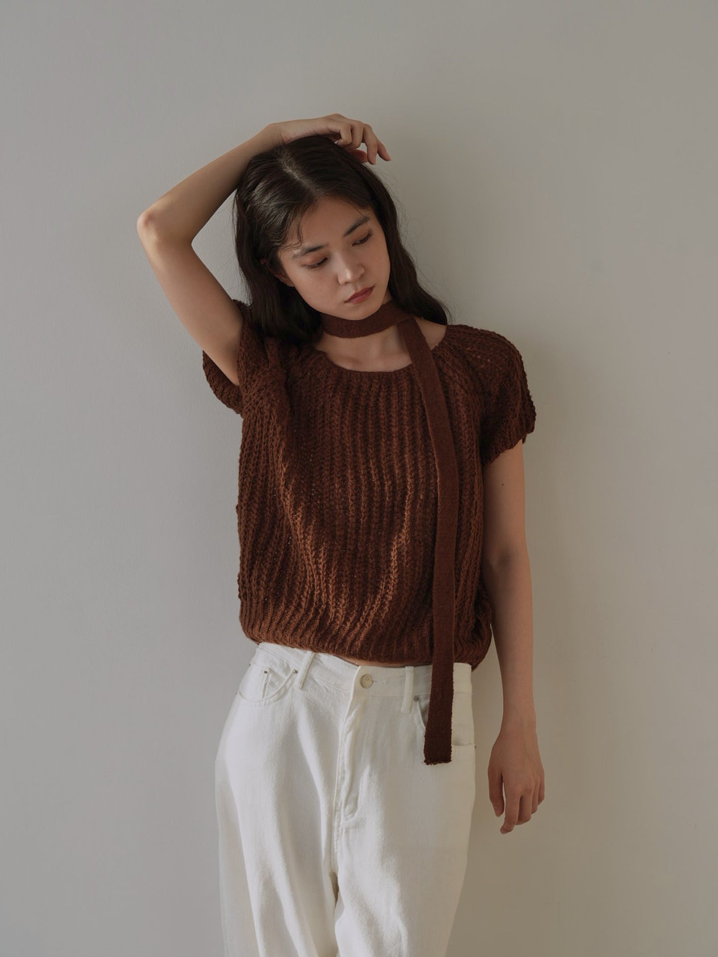 mohair knit tie tops