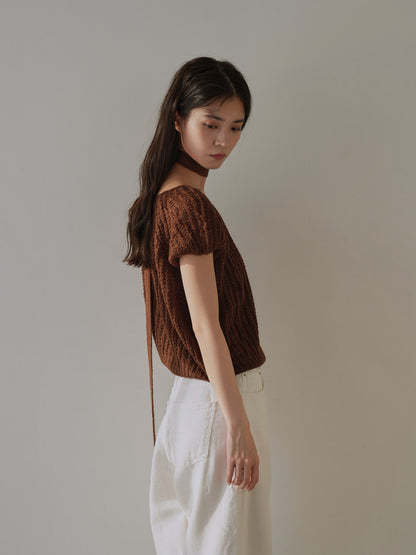 mohair knit tie tops