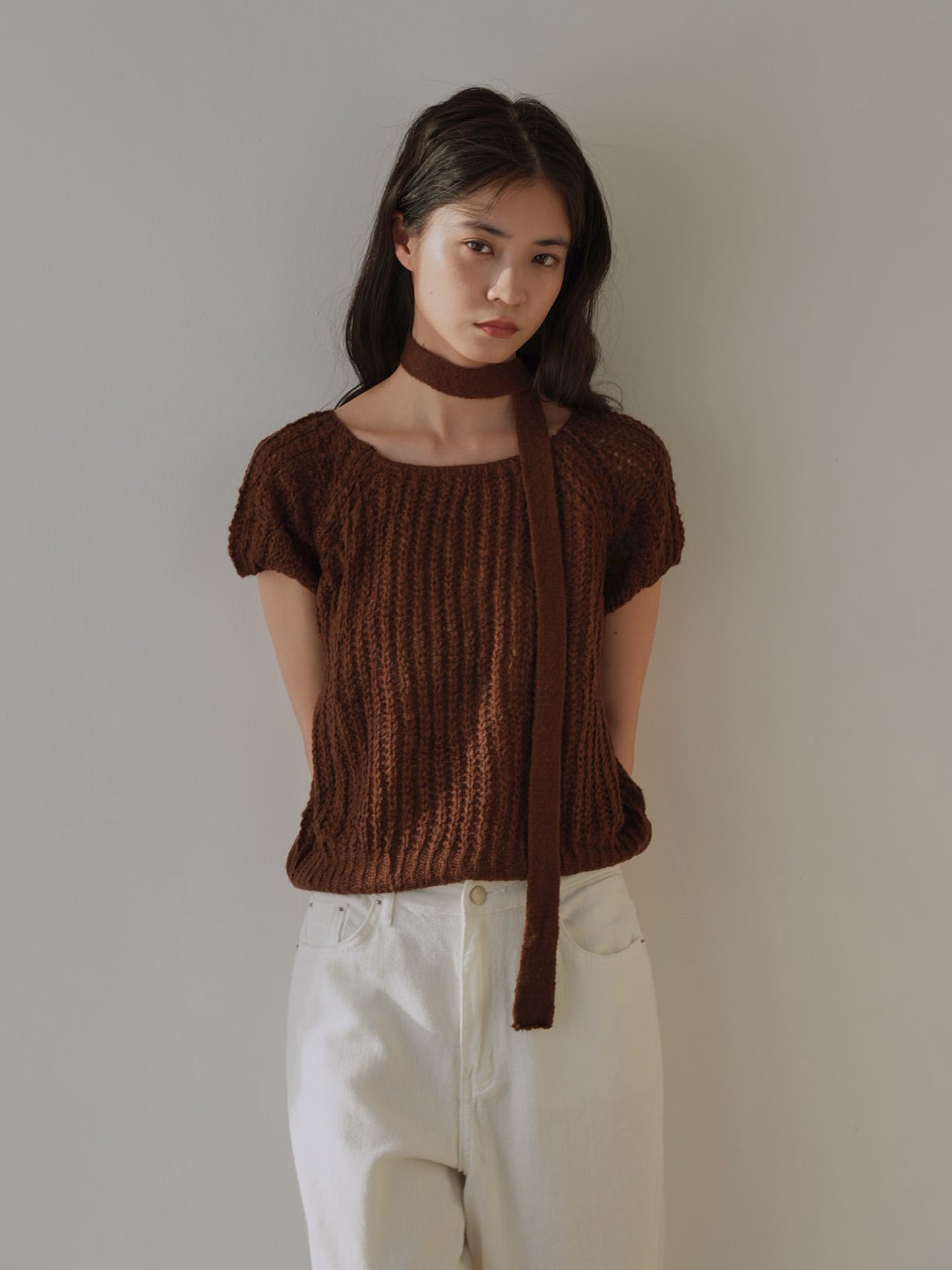 mohair knit tie tops