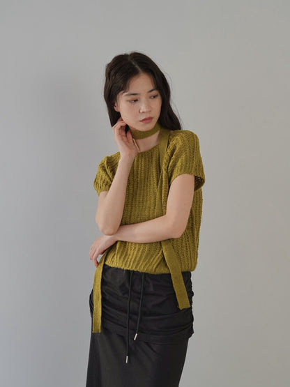 mohair knit tie tops