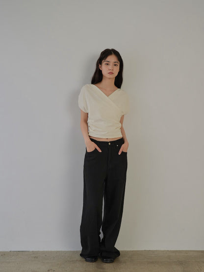 V shirring tee