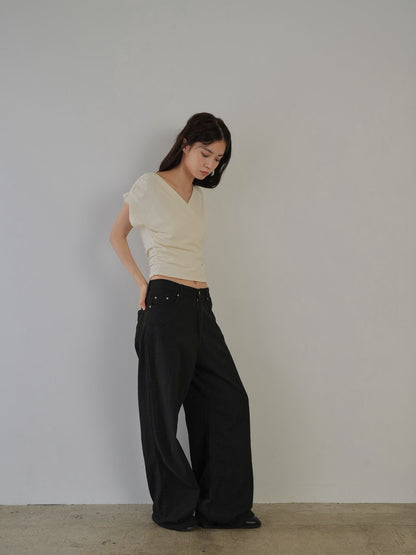 V shirring tee