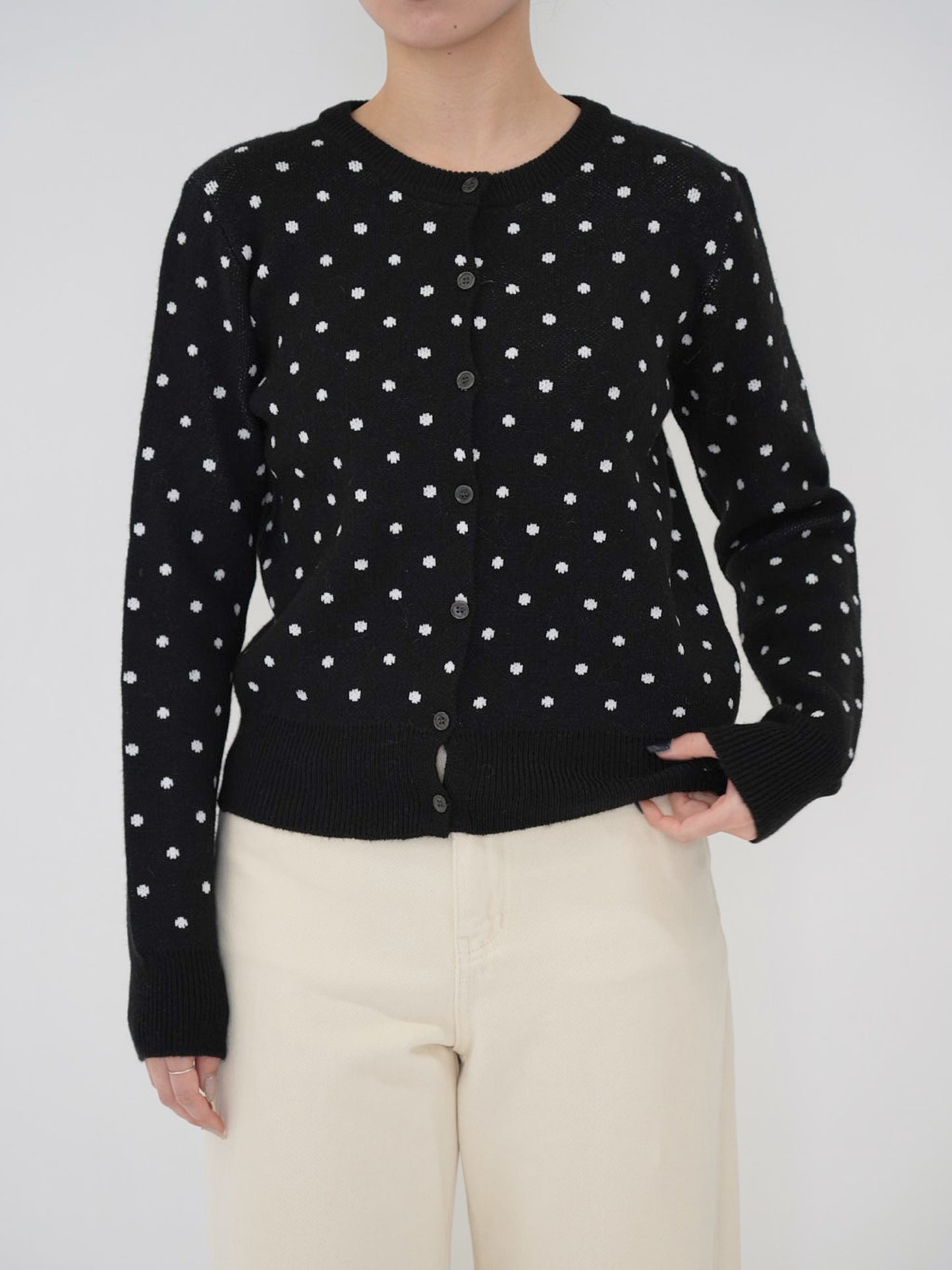 dot knit cardigan