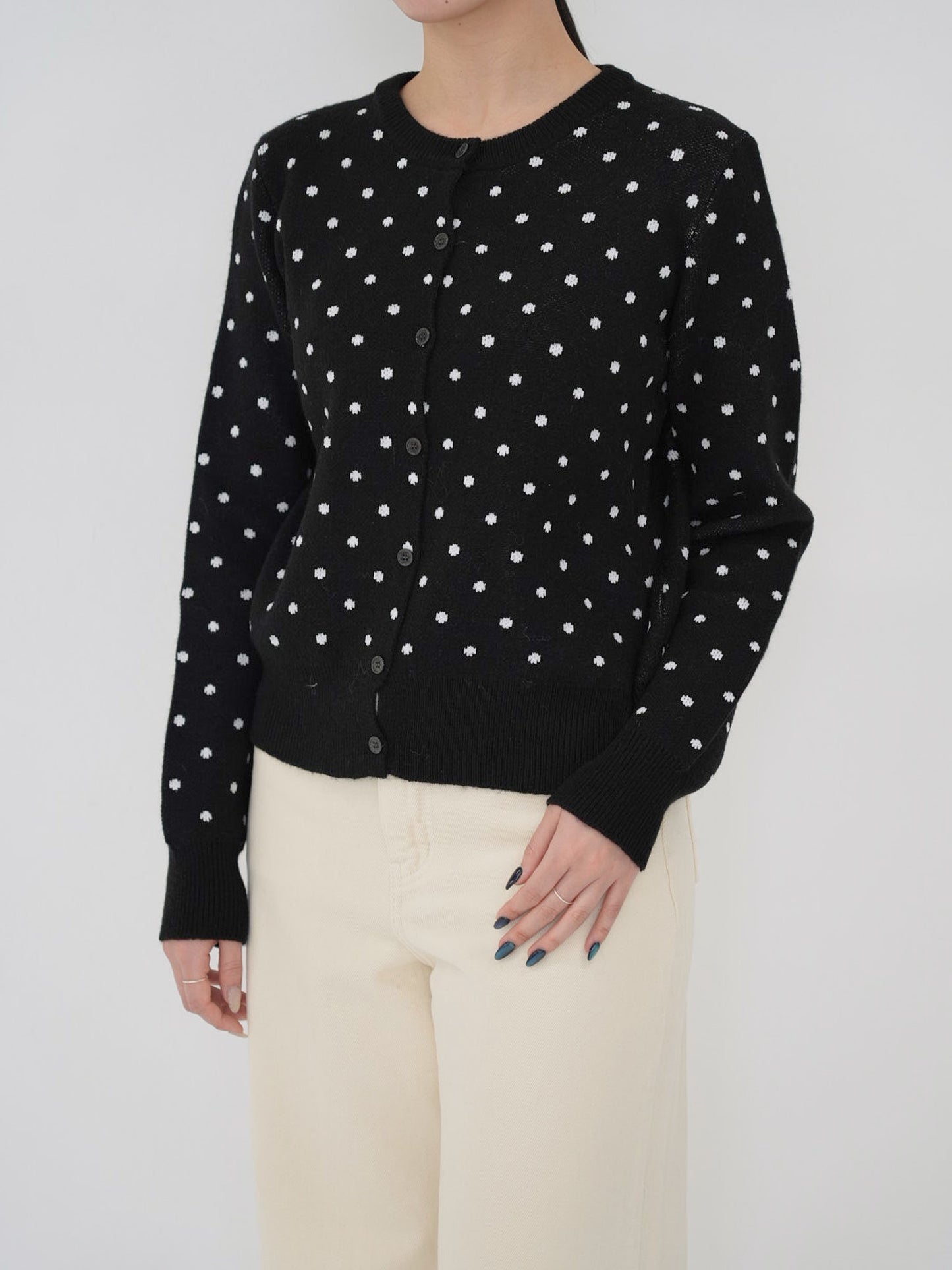 dot knit cardigan