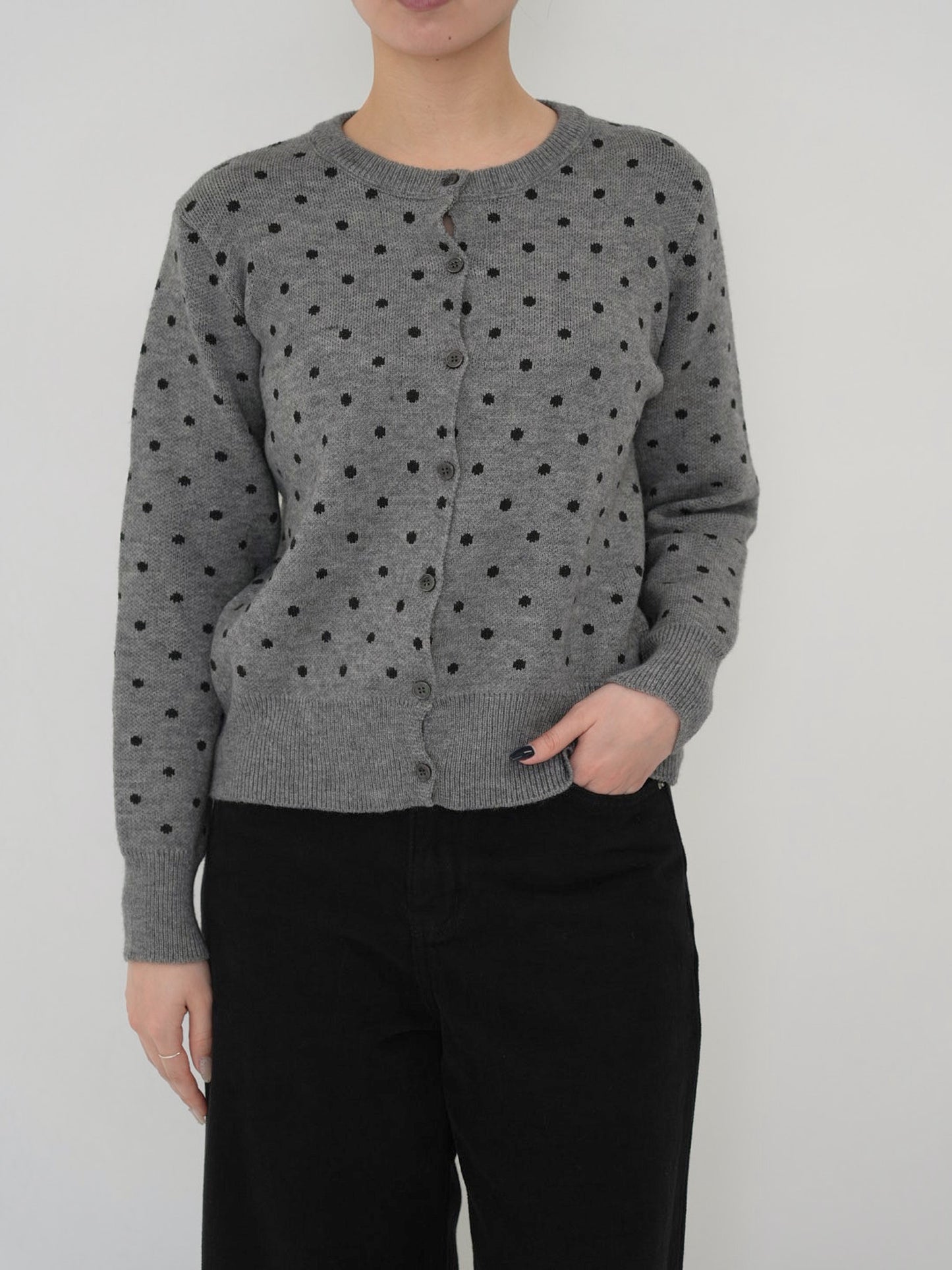 dot knit cardigan