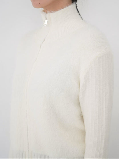 fuzzy half-zip knit
