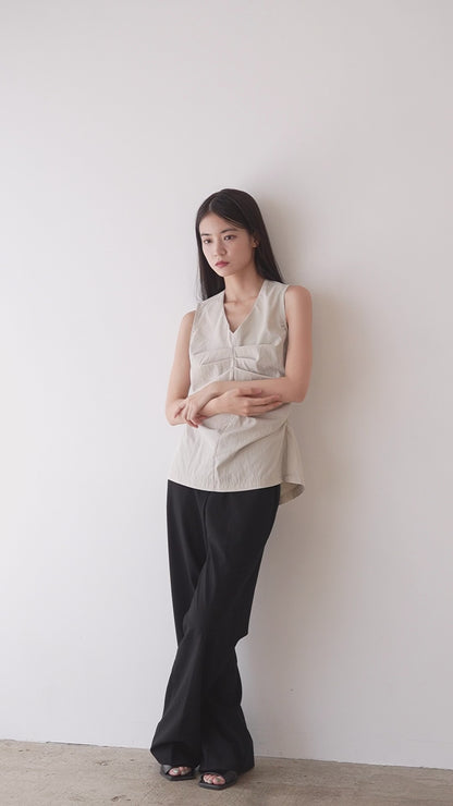 shirring sleeveless
