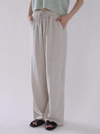stripe linen pants