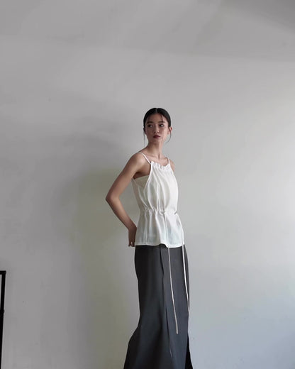 shirring nylon camisole tops