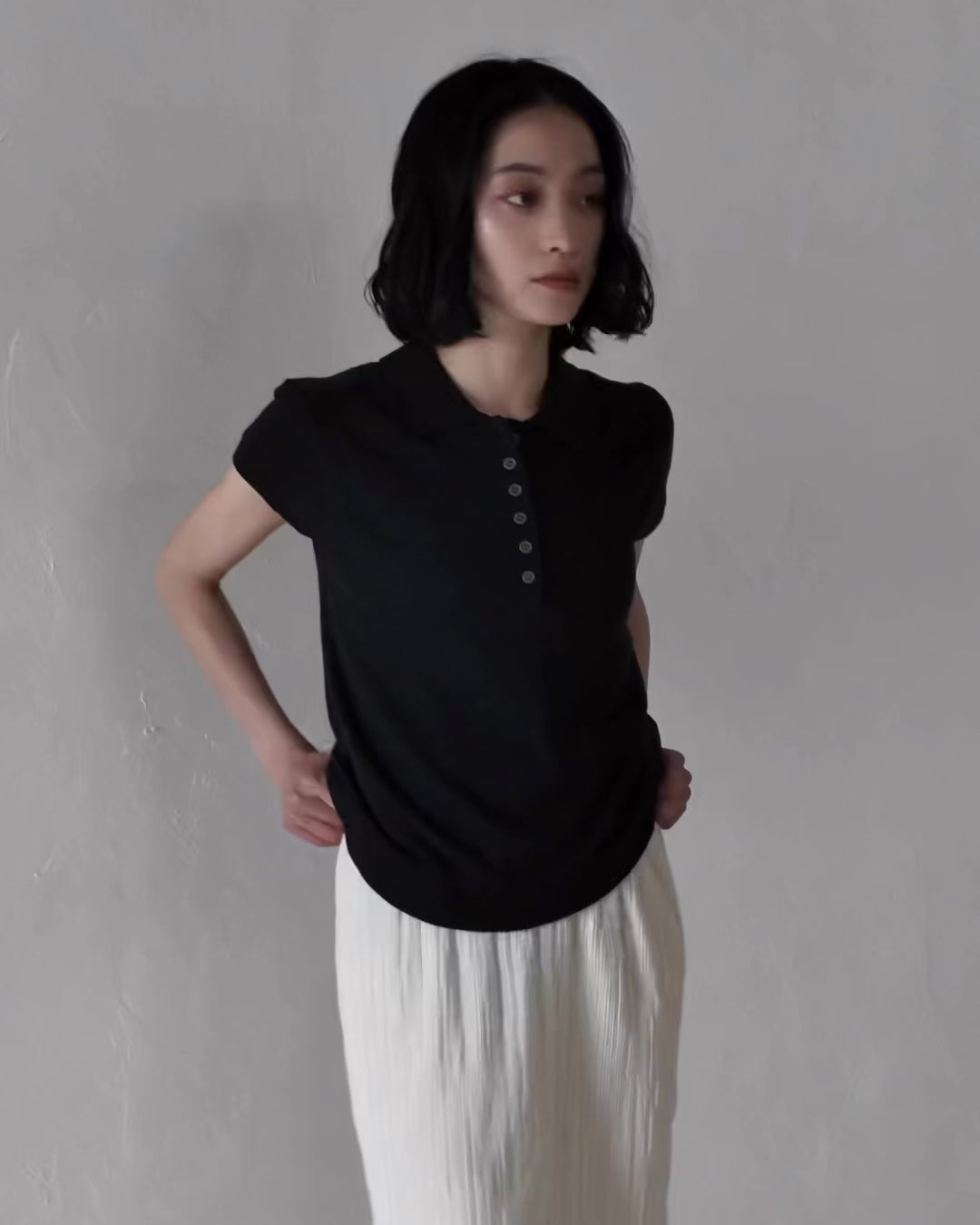 最終値下げ✏️Polo 半袖ニット✨新品未使用✨ SLY ポロシャツ ポロ CABLE POLO KNIT TOPS ケーブル ポロニット