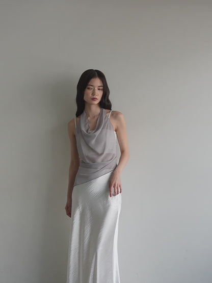 halter neck sheer blouse